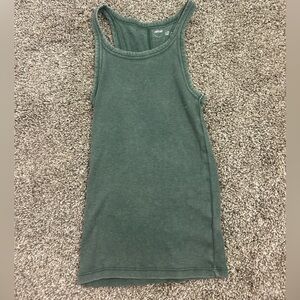 Aerie Forest Green Ribbed Tank
